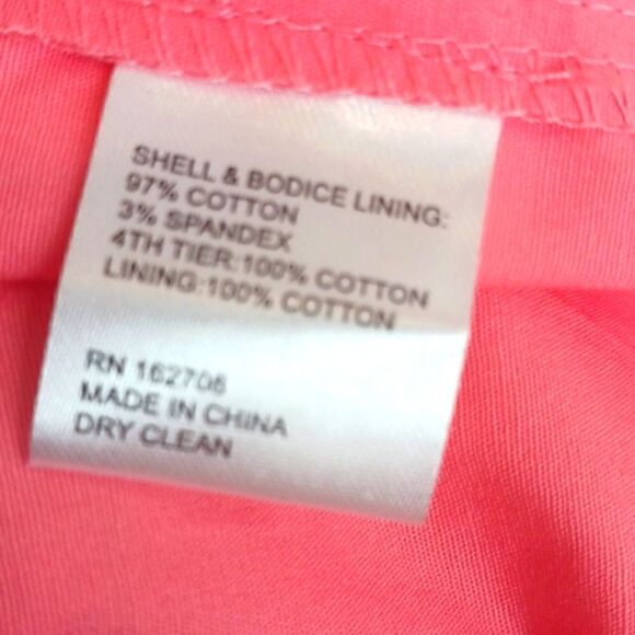 LDT Daphne pink/ yellow color block V-neck and back tiered skirt maxi dress - Picture 13 of 15